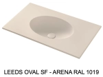 Plan vasque lavabo sur mesure : L 60 à 201 x P 40 à 51 cm, finition lisse mate, 10 couleurs au choix, Anti bactérien, résine Akrytan® teinté dans la masse, Livraison Offerte.